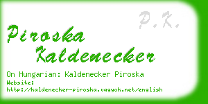 piroska kaldenecker business card